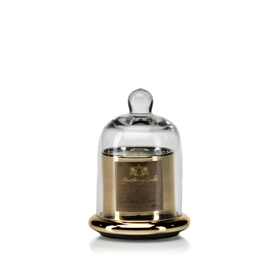 Zodax Christmas Scented Candle Jar With Gilded Glass Dome