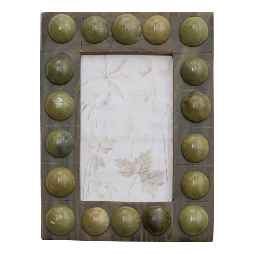 Handmade Marbled Resin Bobbin Photo Frame (For 4x6 Photo)