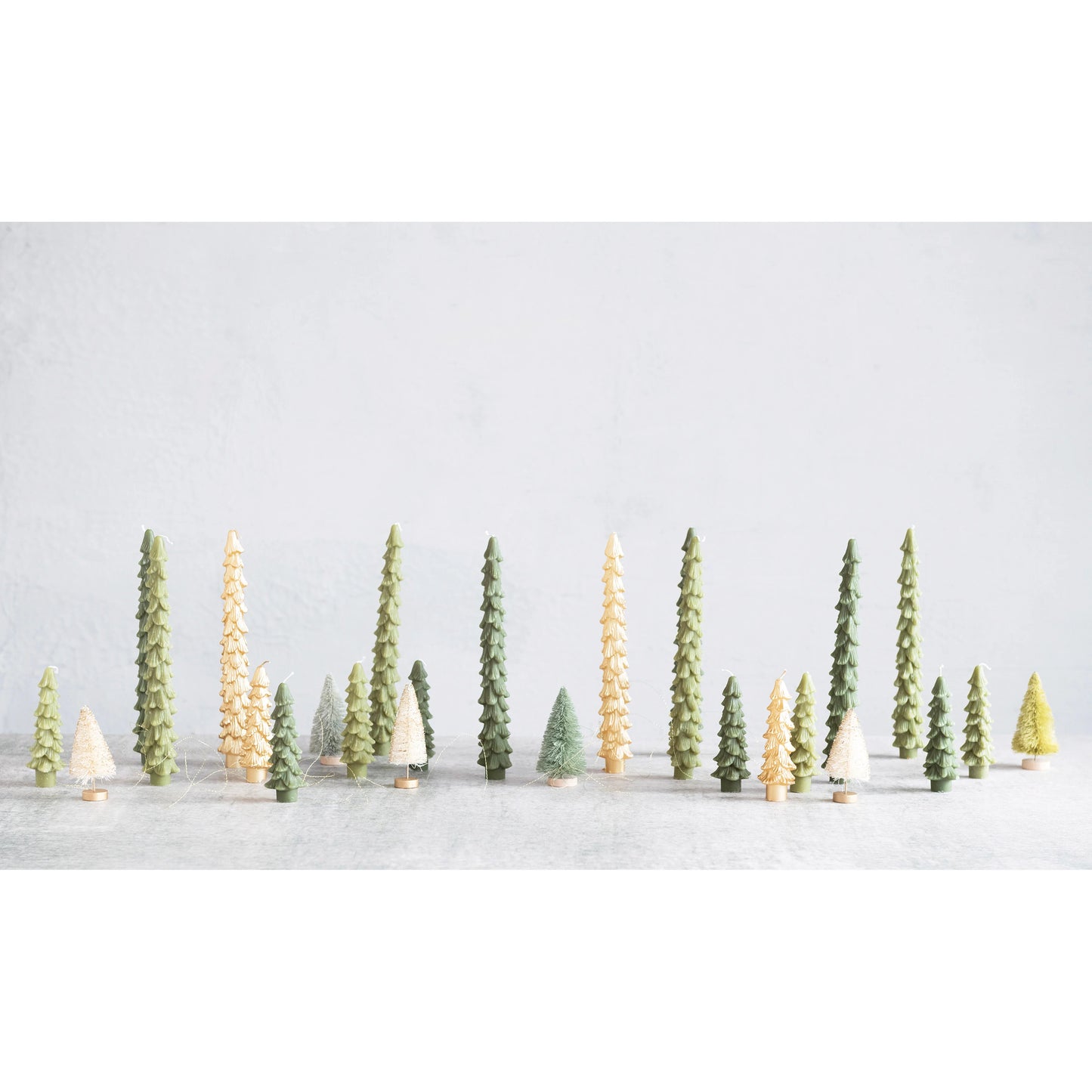 10" Unscented Tree Shaped Taper Candles, Set of 2