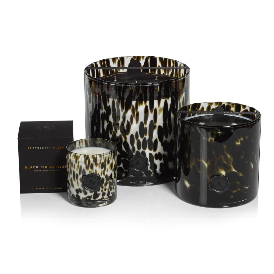 Zodax Apothecary Opal Glass 3-Wick Black Fig Vetiver Candle