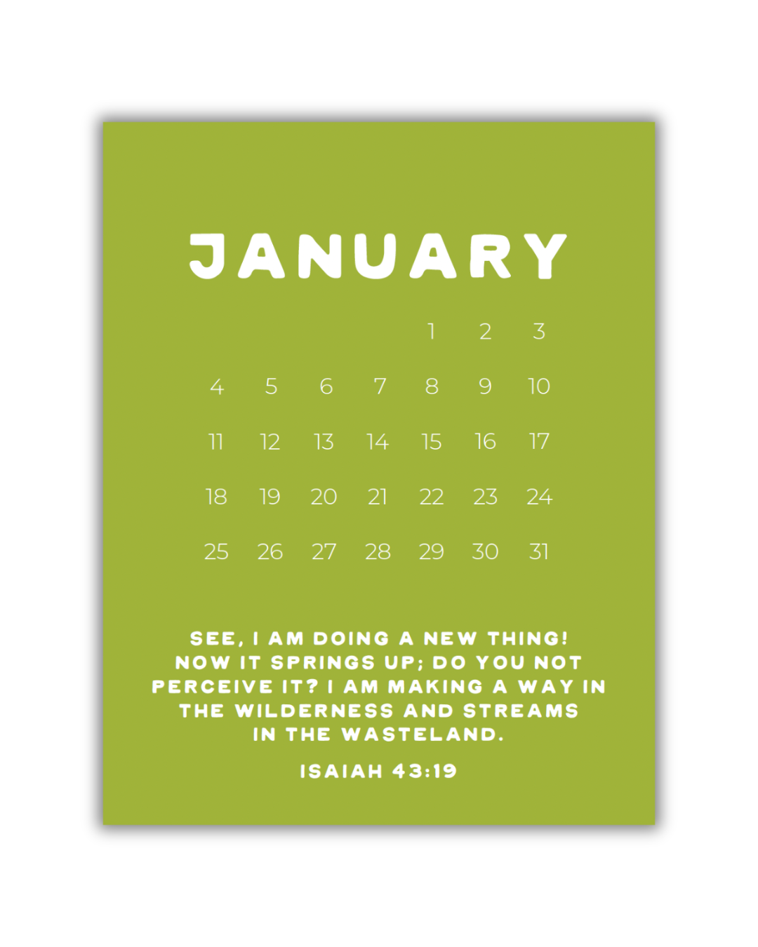 2026 Calendar with Easel