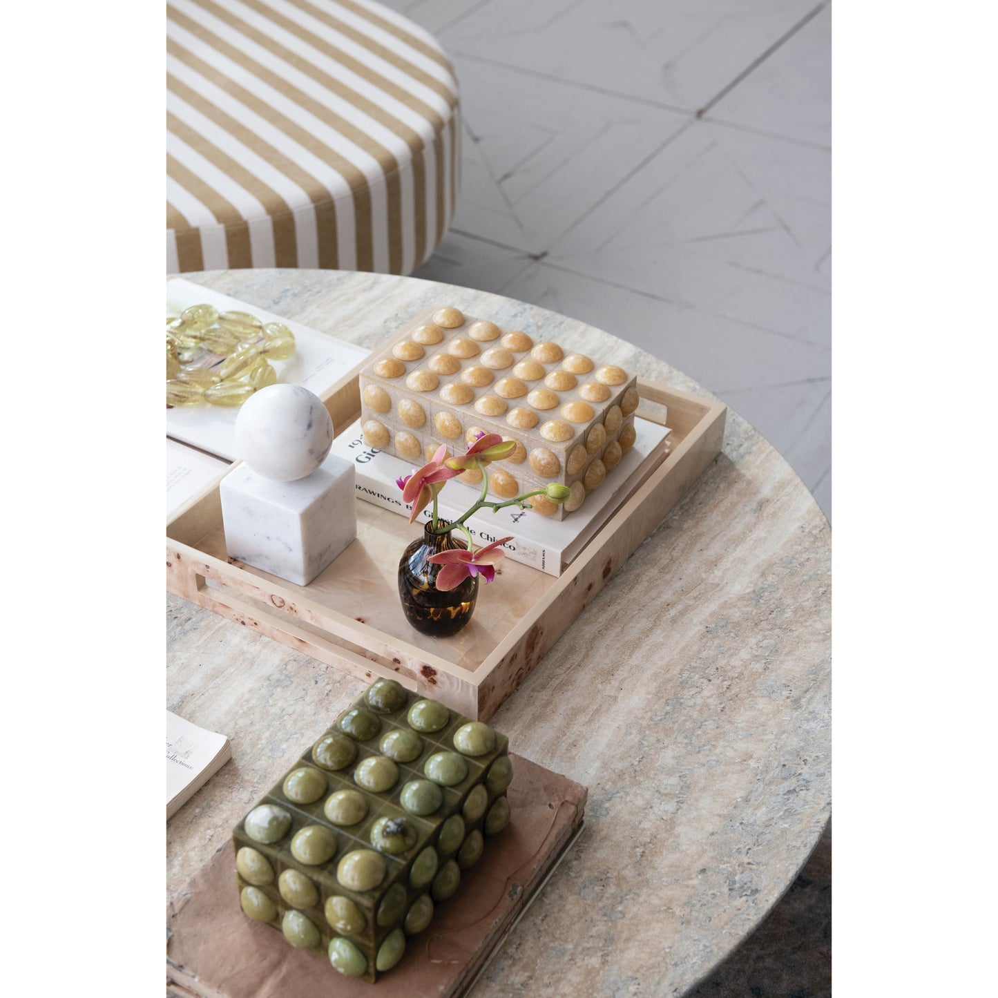 Handmade Marbled Resin Bobbin Box