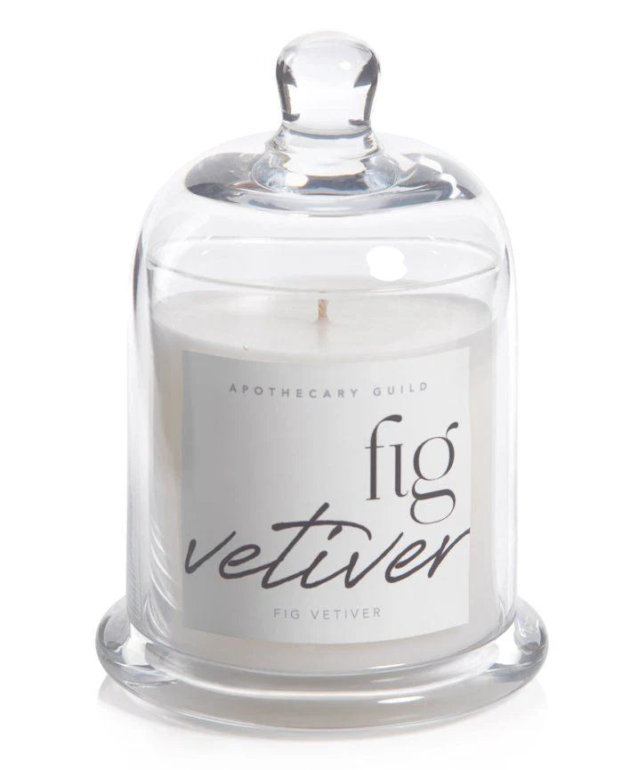 Zodax Black Fig Vetiver Scented Candle Jar With Glass Dome