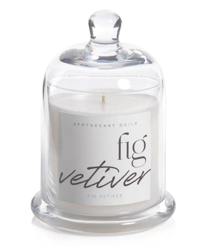 Zodax Black Fig Vetiver Scented Candle Jar With Glass Dome