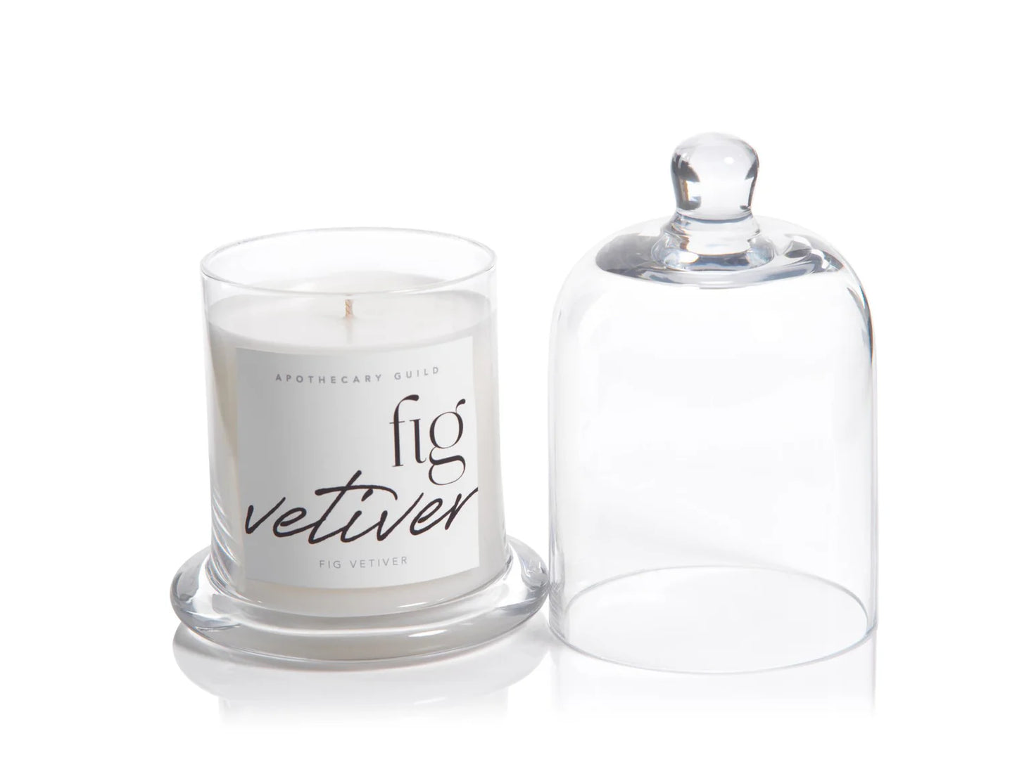 Zodax Black Fig Vetiver Scented Candle Jar With Glass Dome