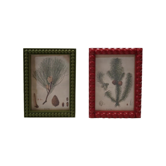 Painted Wood Hobnail Photo Frames