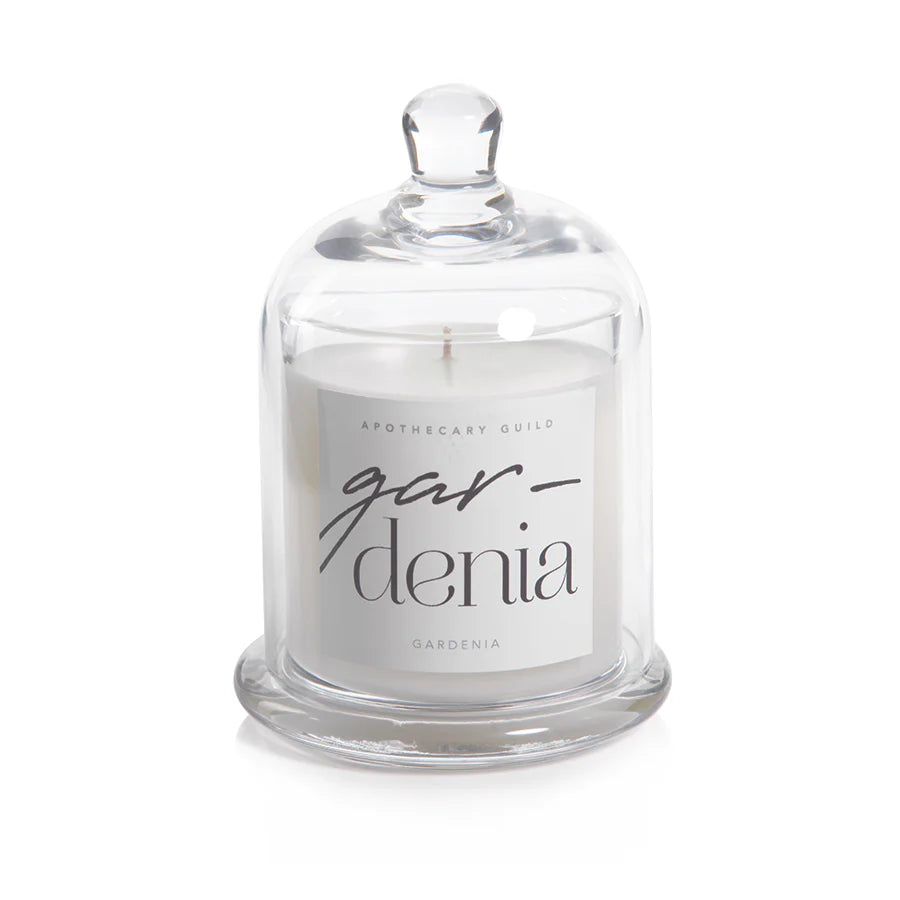 Zodax Gardenia Scented Candle Jar With Glass Dome