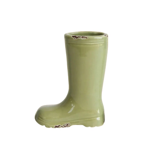 Distressed Stoneware Boot Vase