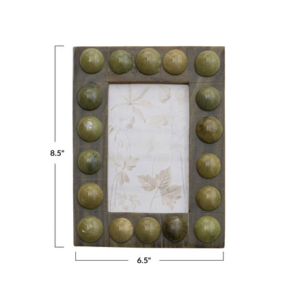 Handmade Marbled Resin Bobbin Photo Frame (For 4x6 Photo)