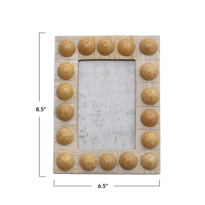 Handmade Marbled Resin Bobbin Photo Frame (For 4x6 Photo)