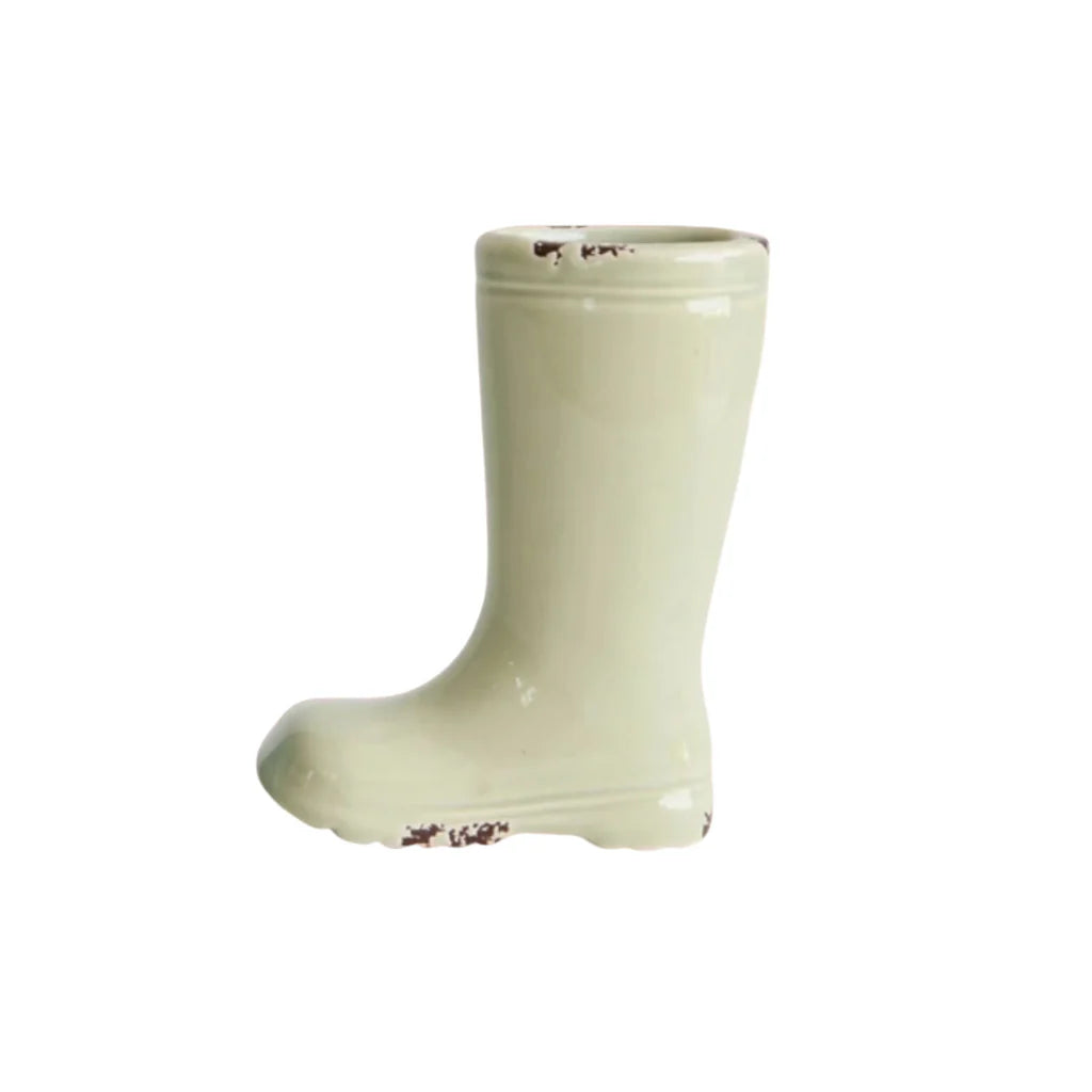 Distressed Stoneware Boot Vase
