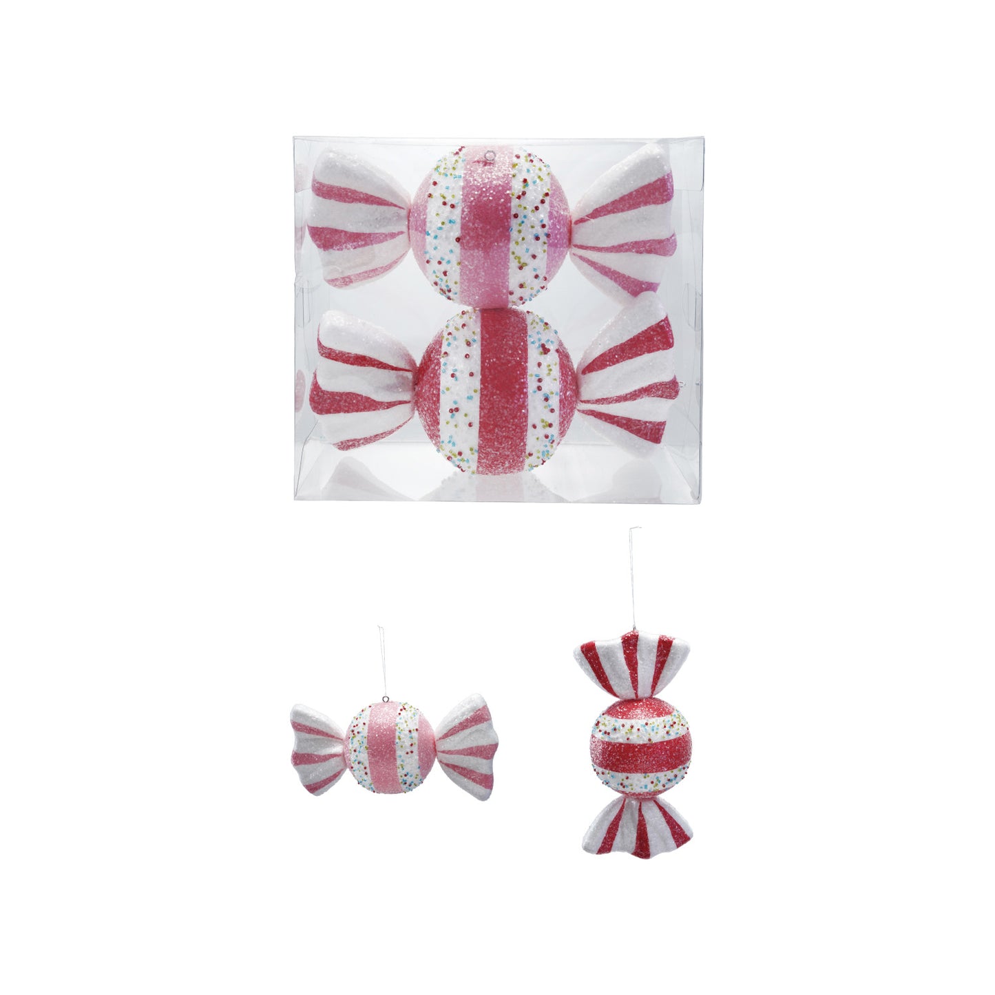 Oversized Foam Candy Ornaments with Glitter & Beads