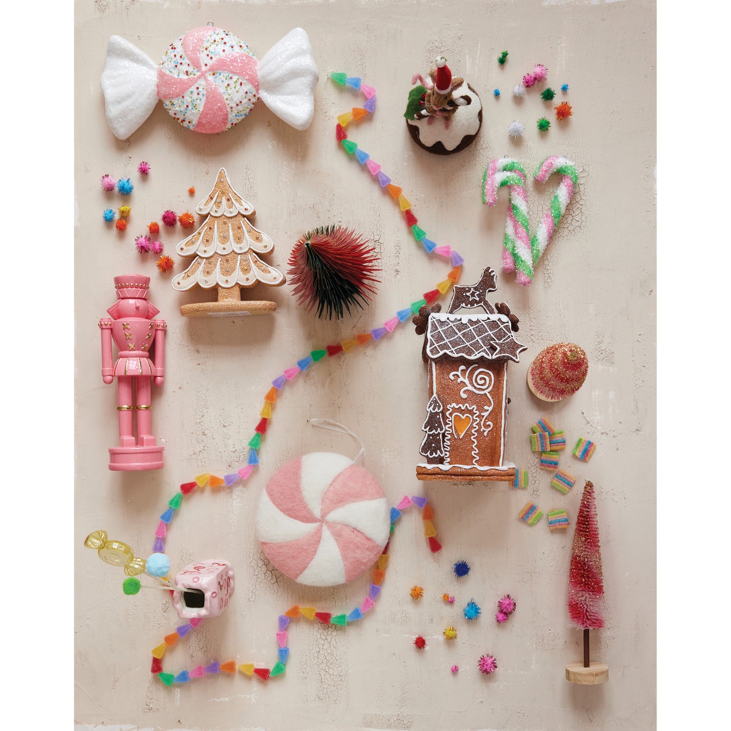 Oversized Foam Candy Ornaments with Glitter & Beads