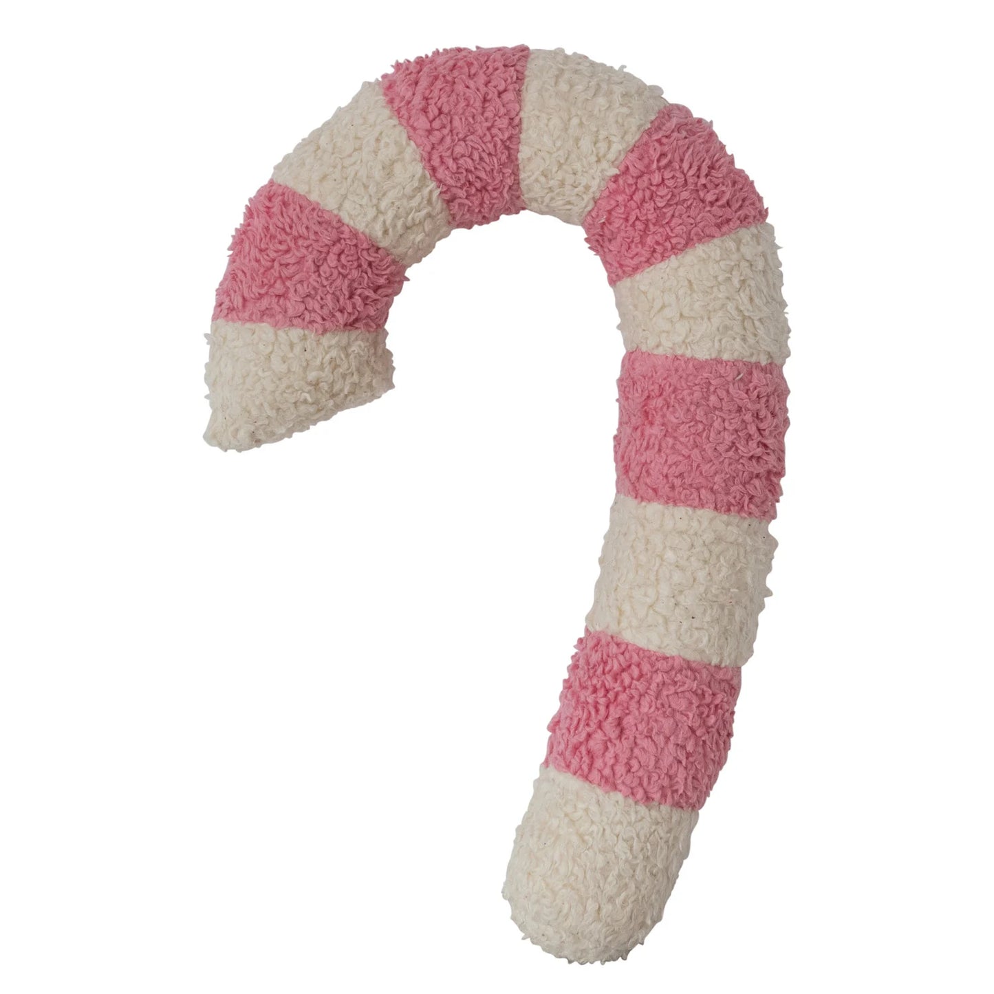 Cotton Sherpa Candy Cane Pillow